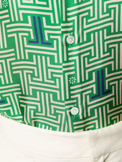Shop Lanvin Monogram Print Shirt In Green