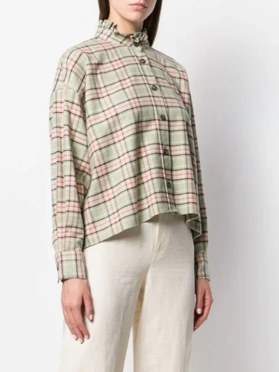 Shop Isabel Marant Étoile Checked Long Sleeve Shirt In Green