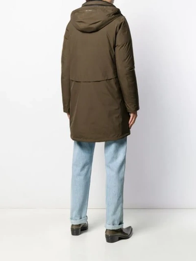 Shop Herno Padded Hooded Coat In Green