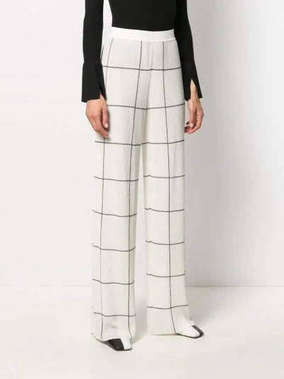 Shop Missoni Knitted Grid-print Wide Trousers In White