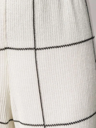 Shop Missoni Knitted Grid-print Wide Trousers In White