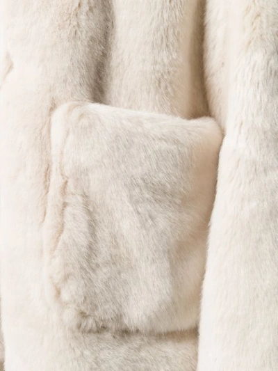 Shop L'autre Chose Faux Fur Short Jacket In White