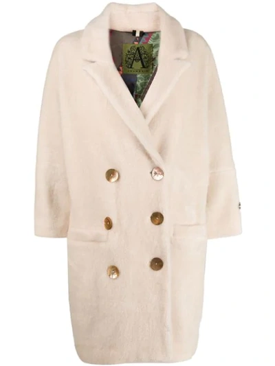 Shop Alessandra Chamonix Bead Embroidered Coat In White