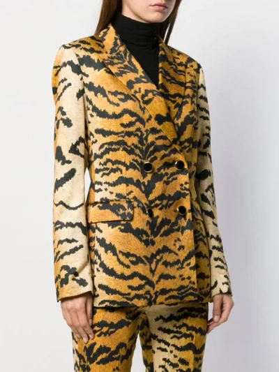 Shop Essentiel Antwerp Travolta Tiger-print Blazer In Yellow