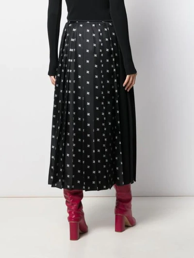 Shop Fendi Karligraphy Motif Pleated Skirt In Black