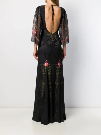 Shop Etro Floral Brocade Long Dress In Black