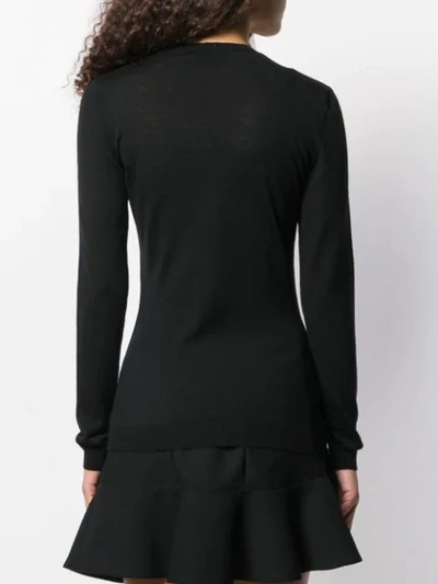 Shop Versace Lightweight V-neck Jumper In Black