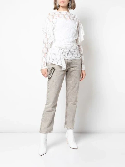 Shop Isabel Marant Étoile Floral-lace Wrap Top In White