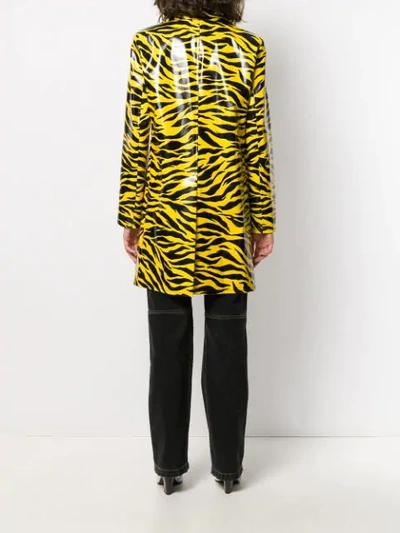 Shop Kwaidan Editions Tiger Print Car Coat In Yellow