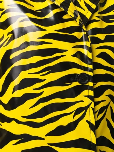 Shop Kwaidan Editions Tiger Print Car Coat In Yellow