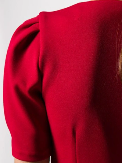 Shop Blanca V-neck Midi Dress In Red