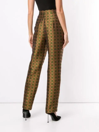 Shop Saloni Maxima Jacquard Trousers In Gold