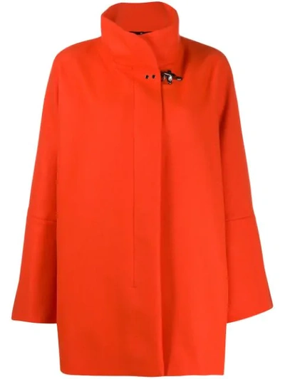 Shop Fay Oversized High-neck Coat In Orange