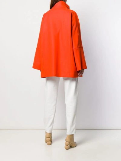 Shop Fay Oversized High-neck Coat In Orange