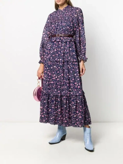 Shop Isabel Marant Étoile Likoya Floral Print Dress In Blue