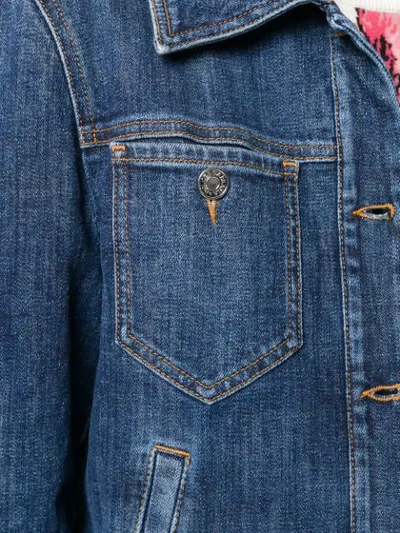 Shop Dolce & Gabbana Faux-fur Trimmed Denim Jacket In Blue