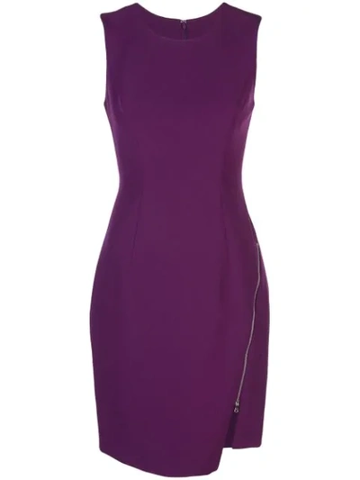 Shop Milly Side Zip Short Dress In Purple