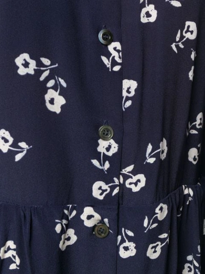 Shop A.p.c. Floral Print Shirt Dress In Blue