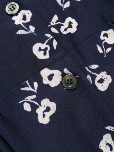 Shop A.p.c. Floral Print Shirt Dress In Blue
