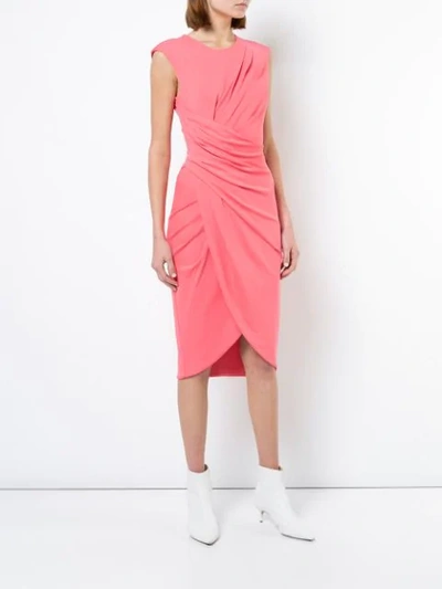 Shop Michael Kors Wrap Detail Sheath Dress In Rose