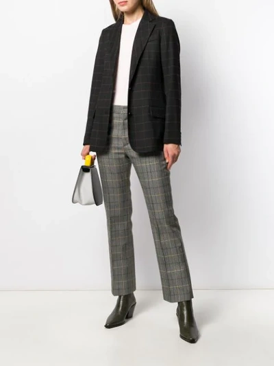 Shop Calvin Klein Grid Print Blazer In Black