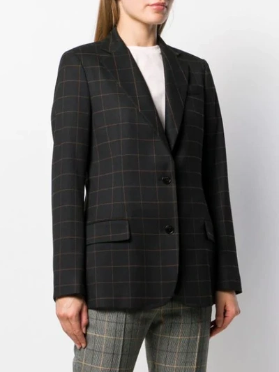 Shop Calvin Klein Grid Print Blazer In Black