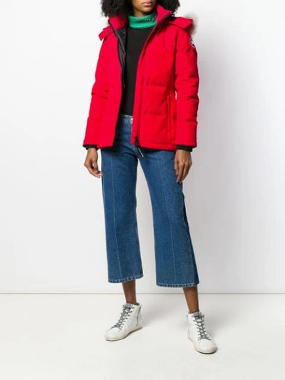 Shop Canada Goose Chelsea Padded Parka In Red
