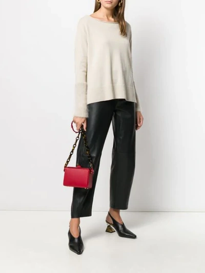 Shop Antonelli Wide Neck Jumper In Neutrals