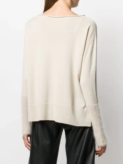 Shop Antonelli Wide Neck Jumper In Neutrals