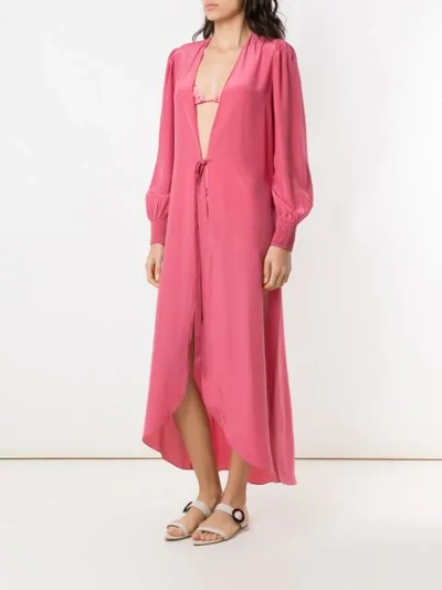 Shop Adriana Degreas Silk Midi Cover-up In Pink