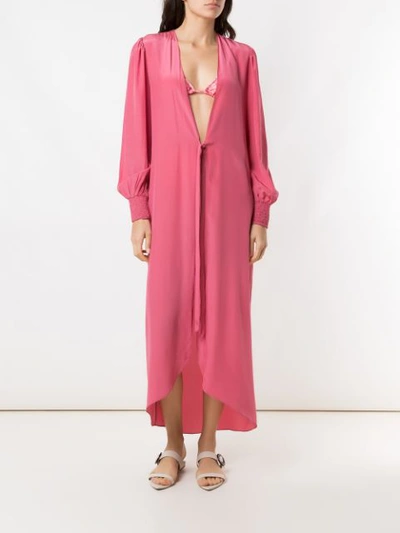 Shop Adriana Degreas Silk Midi Cover-up In Pink