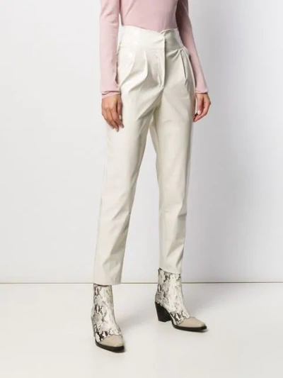 Shop Laneus High Rise Tapered Trousers In White