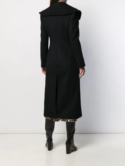 Shop Dolce & Gabbana Oversized Lapel Long Coat In Black