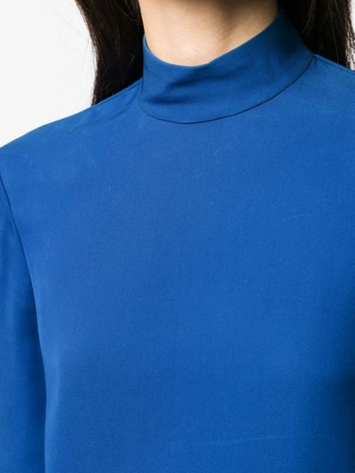 Shop Theory Stand-up Collar Blouse In Blue