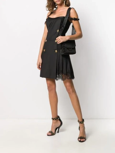 Shop Versace Bondage Accent Dress In Black