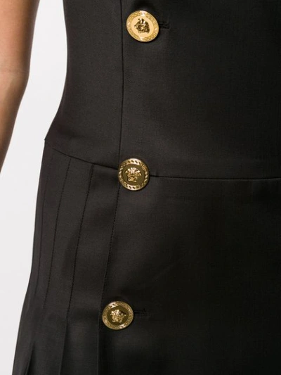Shop Versace Bondage Accent Dress In Black