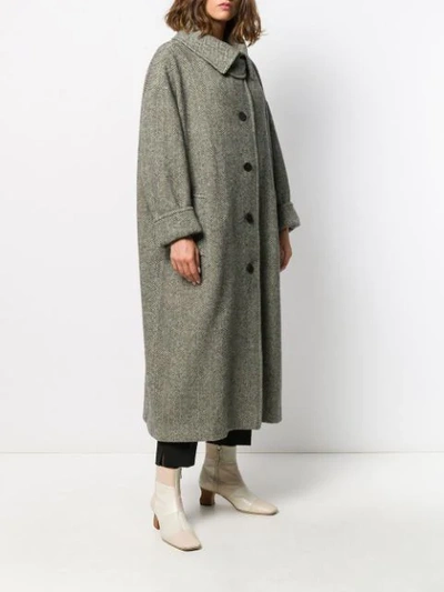 Shop Alberto Biani Oversized Hooded Coat In Black