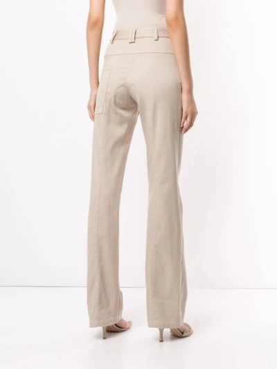 Shop Christopher Esber High Rise Wide Leg Trousers In Brown