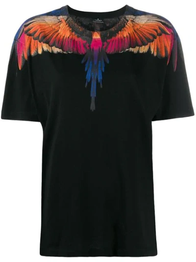 Shop Marcelo Burlon County Of Milan Multicoloured Wings Print T-shirt In Black