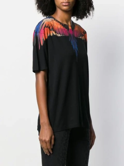 Shop Marcelo Burlon County Of Milan Multicoloured Wings Print T-shirt In Black