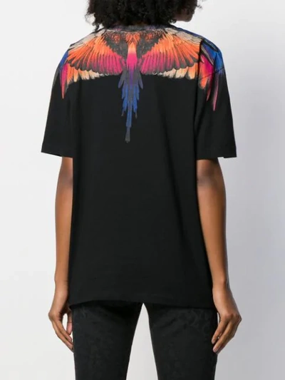 Shop Marcelo Burlon County Of Milan Multicoloured Wings Print T-shirt In Black