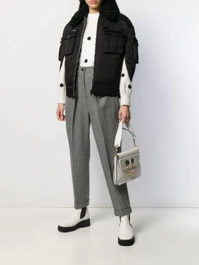Shop Jw Anderson Check Pattern Trousers In Black