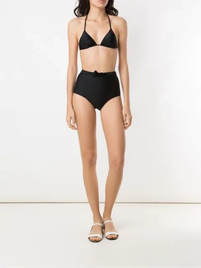 Shop Adriana Degreas Belted Hot Pants Bikini Set In Black