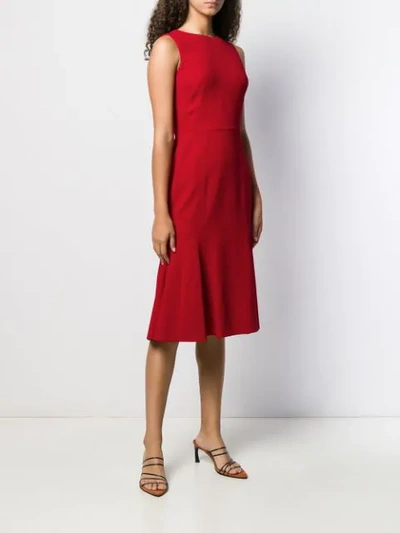 Shop Dolce & Gabbana Pleated Hem Midi Dress In Red