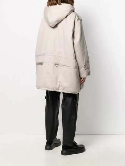 Shop Katharine Hamnett Oversized Hooded Parka In Neutrals