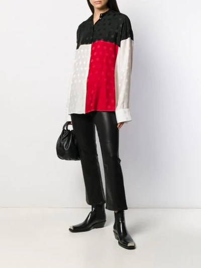 Shop Haider Ackermann Polka Dot Color-block Shirt In White