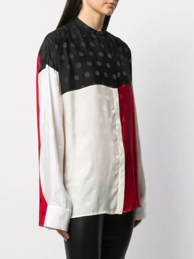 Shop Haider Ackermann Polka Dot Color-block Shirt In White