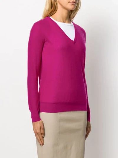 Shop Joseph V-neck Knitted Jumper In Pink