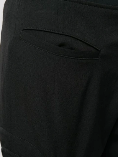 Shop Yohji Yamamoto Cropped Panelled Trousers In Black