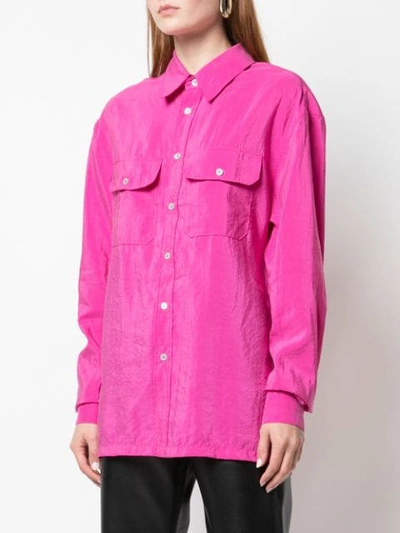 Shop Lemaire Oversized Pocket Shirt In Pink